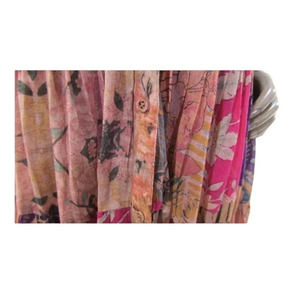 Mes Demoiselles Bonnie Floral Maxi Dress Deep V Boho Multicolor 38